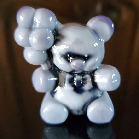 Vntg Boyd "Patrick the Bear" Masked Blue Indigo Purple Glass - Picture 8 of 8